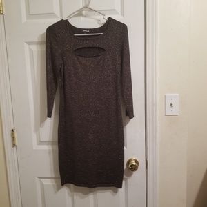 Bodycon keyhole on chest sparkle dress